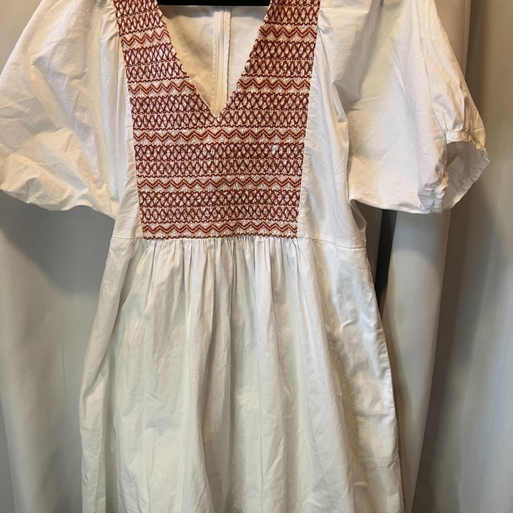 Madewell White Dress with Red Accents - Picture 4 of 6